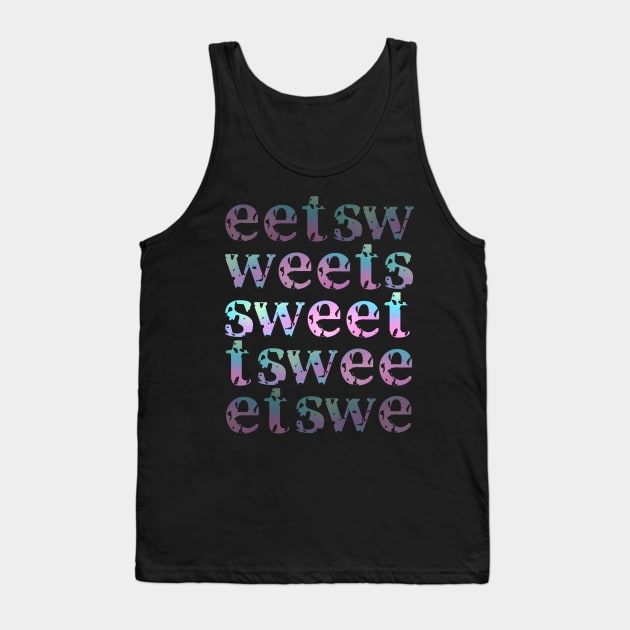 Sweet - Holographic Letters Tank Top by SalxSal